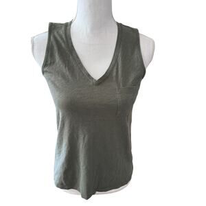 Maison Cinqcent 500 Sleeveless T Shirt Top Olive Green XS